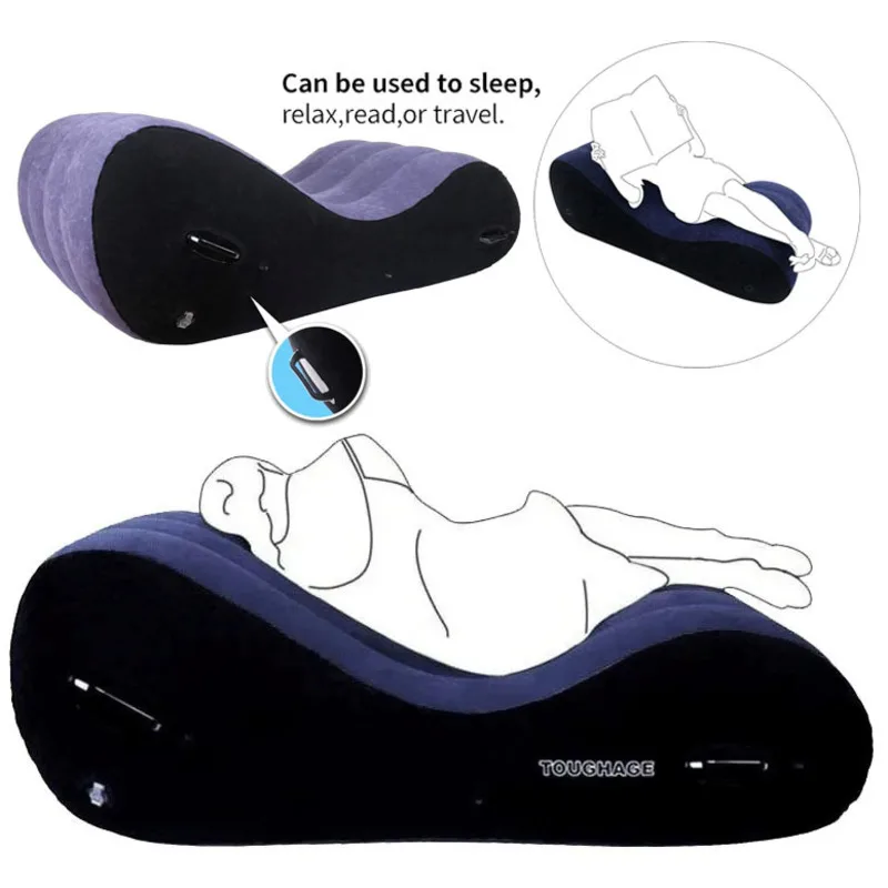 

Toughage Inflatable Portable Sofa Chair Seat Bed Cushion Couple Posture Deeper Support Lazy Lounger Love Pad Fun Furniture