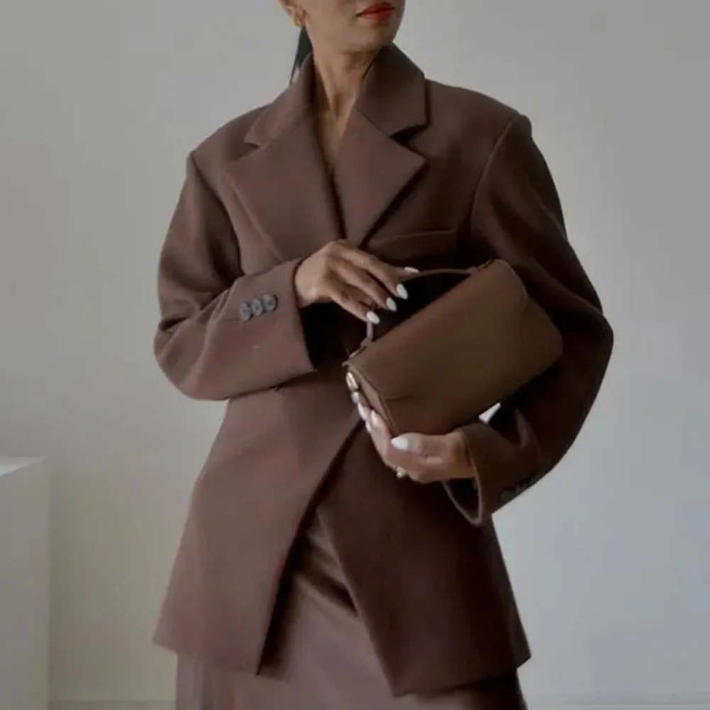 Женский осенний пиджак с длинным рукавом и пуговицами на манжетах тонкий высокой