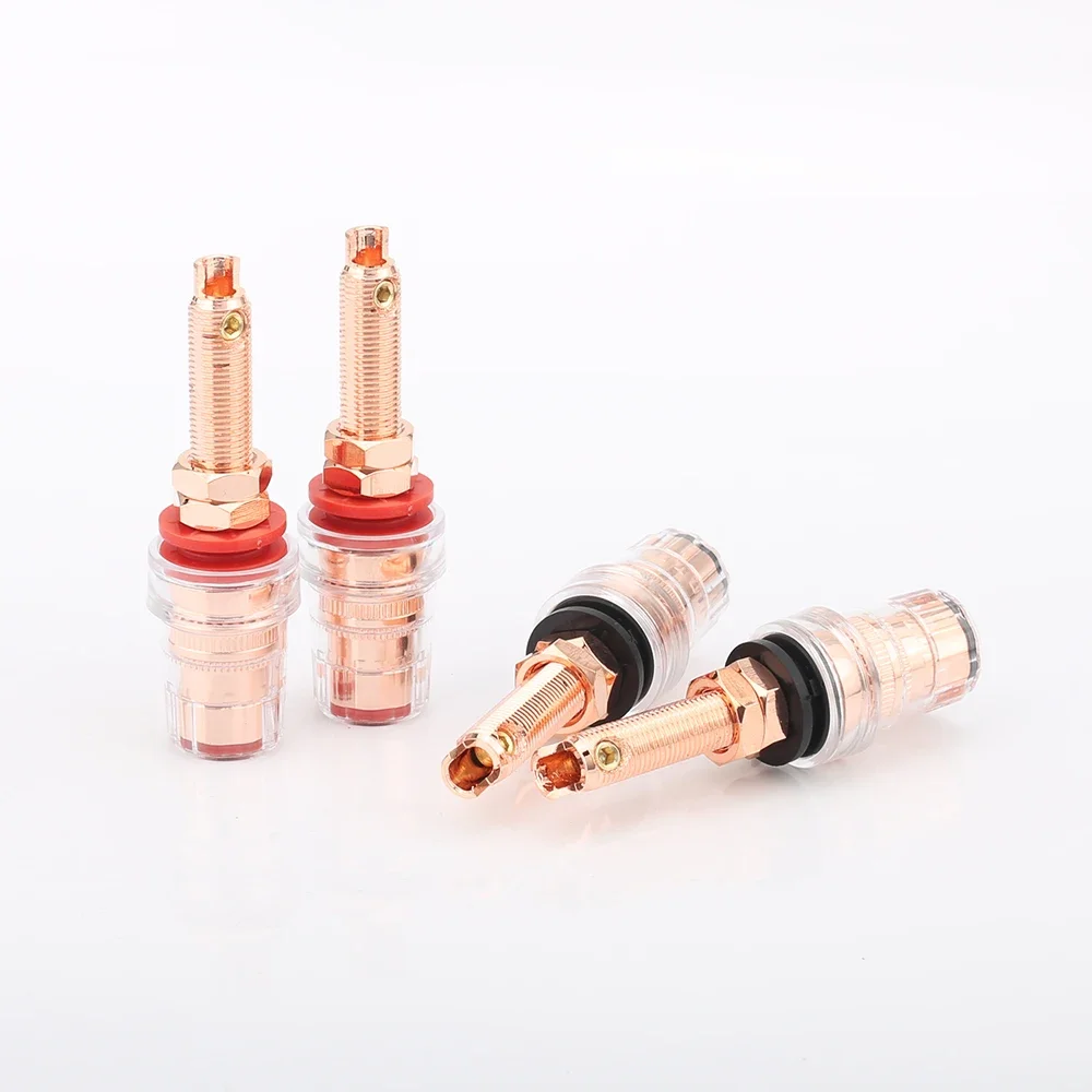 4 шт. Hi-End Eutectic переплетный пост с красным медным покрытием для усилителя динамика