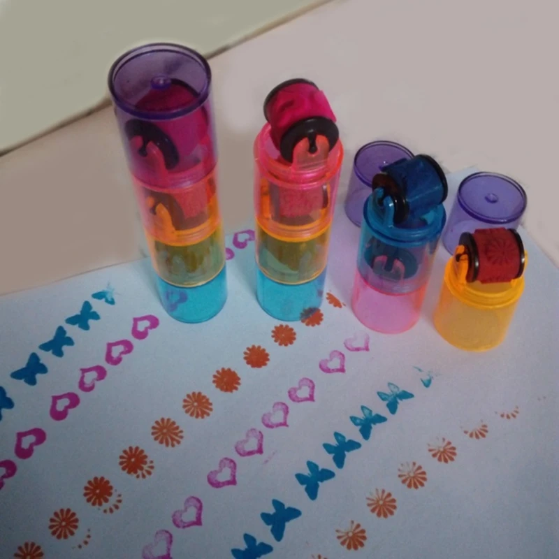 

Funny Toy 3 Sections/6 Sections Roller Seal Colorful Pad Stamp Tools