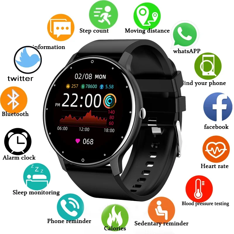

2023 Smart Watch Men Women Full Touch Screen Sport Fitness Watch Man IP67 Waterproof Bluetooth For Android IOS Smartwatch Men