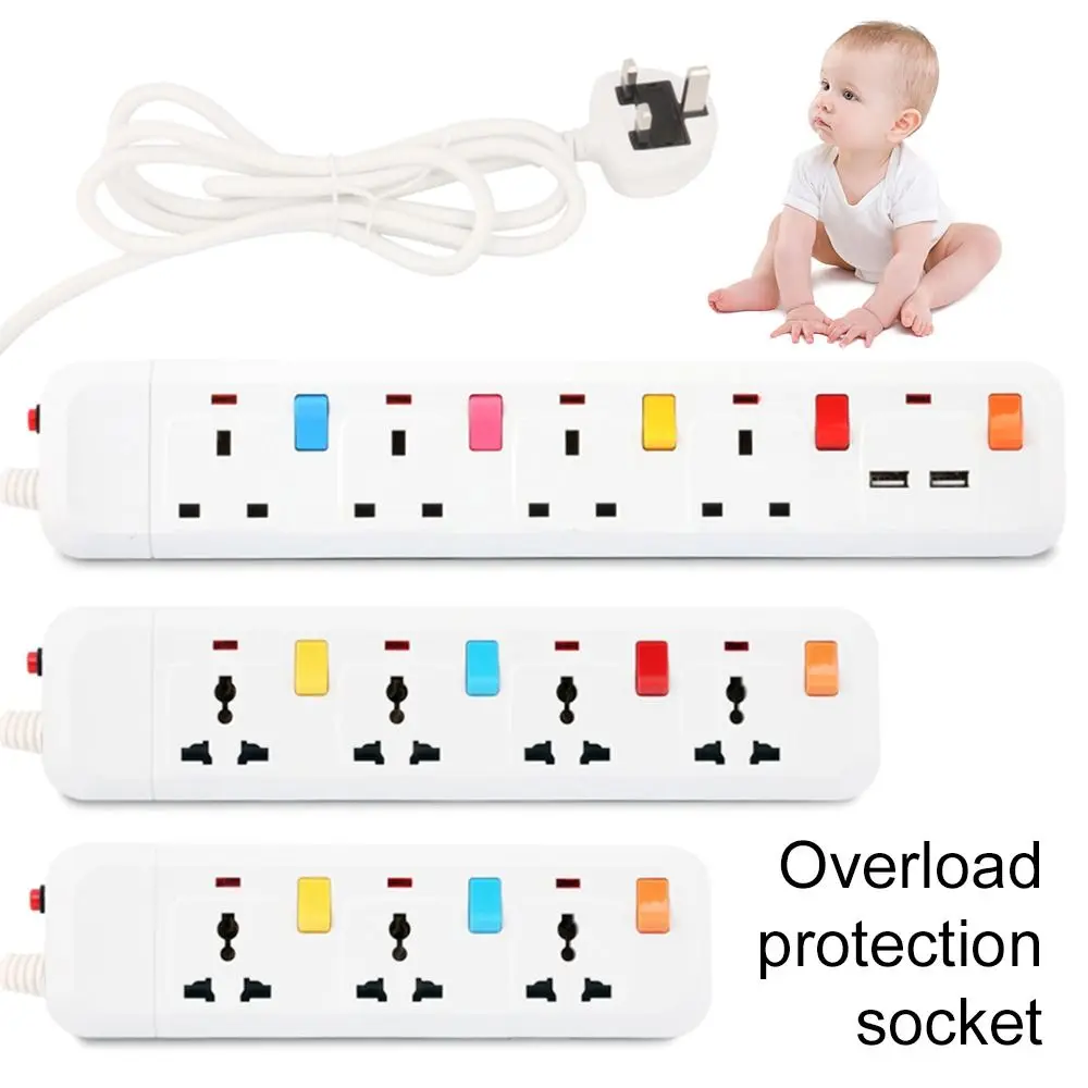 

5V 2.1A 230V 2500W For Phone Charging Universal Socket Plug Socket UK Extension Cable Multiple USB Port