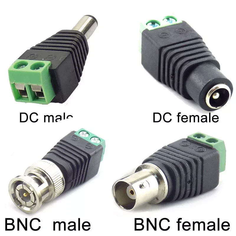 

12 В DC BNC штекер гнездовой разъем Коаксиальный CAT5 видео балун адаптер штекер для светодиодной ленты освещения CCTV камеры аксессуары