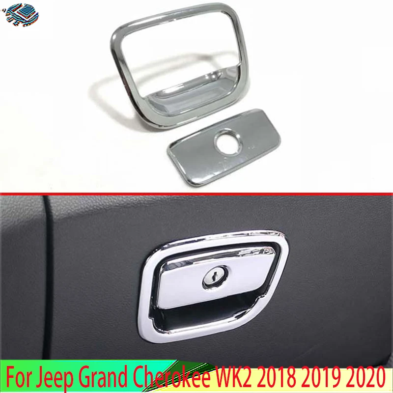 

For Jeep Grand Cherokee WK2 2018-2020 Car Accessories ABS Chrome stickers of Glove box store content box cover decoration