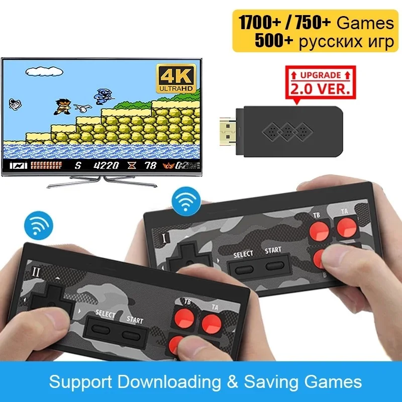 

DATA FROG видеоигра со встроенными 1700 + играми NES, игровая консоль Dandy, мини игровая приставка 4K HD TV, ретро игровая консоль с поддержкой 2 игроков