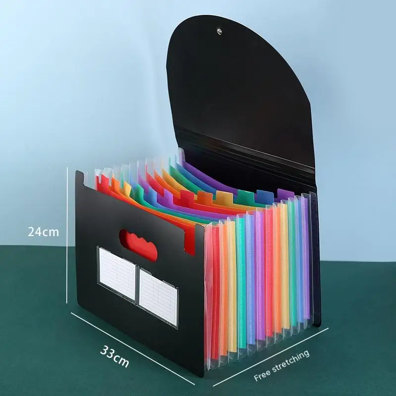 

A4 Organ Bag Multi-layer Folder Three-sided Sealed Lanyard Flip Frosted Waterproof Student Papers Office Documents Storage Bag