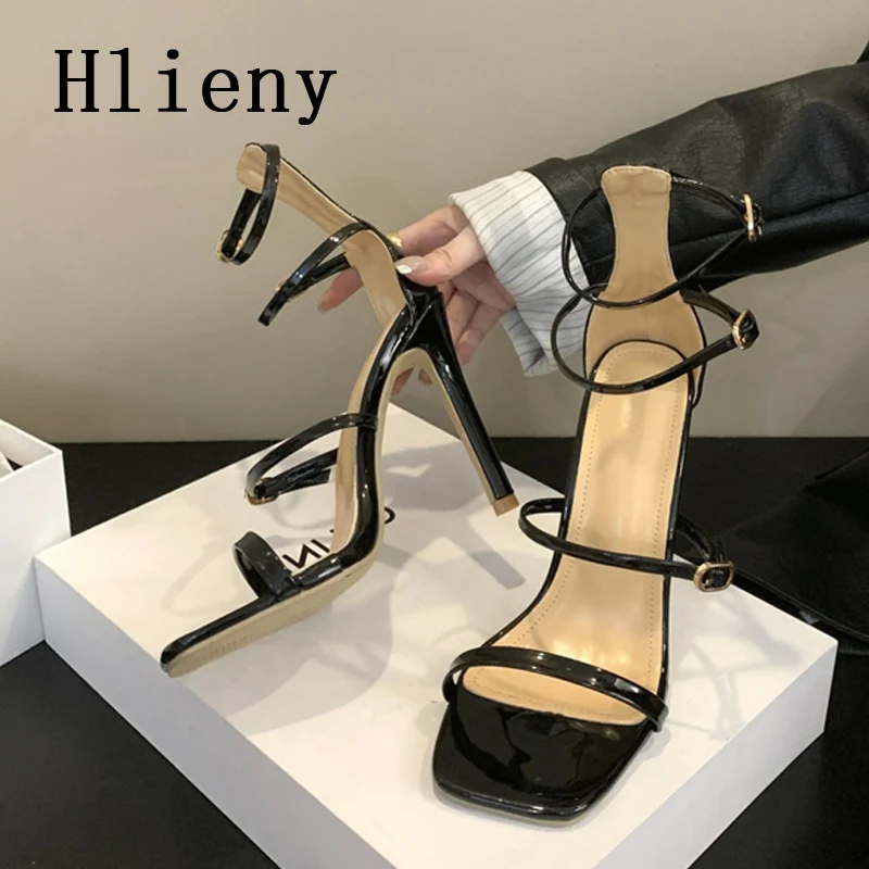 

Летние босоножки Hlieny с закрытой пяткой, пикантные женские Клубные босоножки с ремешком на щиколотке и пряжкой на тонком высоком каблуке, женская обувь для стриптиза
