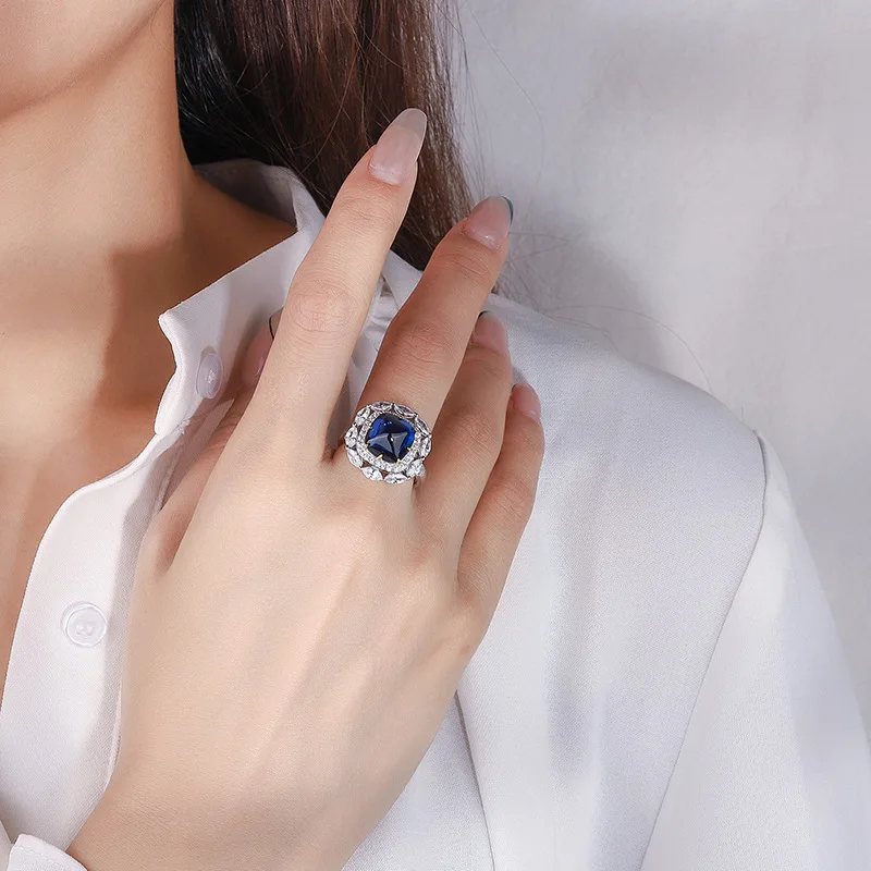 Полностью Серебряная Женская Драгоценная камня S925 10*10