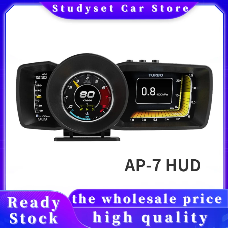 

Ap-7 Hud Дисплей на голову большой экран Obd + Gps двойная система вождения модифицированный ЖК-код автомобильный Стайлинг Аксессуары