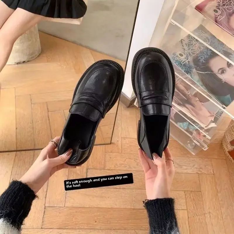 Женская обувь маленькие кожаные туфли в британском стиле с виноградом