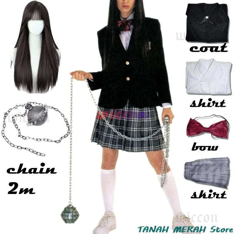 Хэллоуин Gogo Yubari Косплей Черная униформа Фильмы Kill Vol.1 Костюм Билла Gogo's School JK