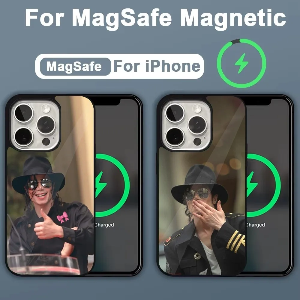 Чехол для телефона Singer M-Michael J-Jackson iPhone 16 15 14 13 12 11 Plus Pro Max Mini Magsafe с магнитной
