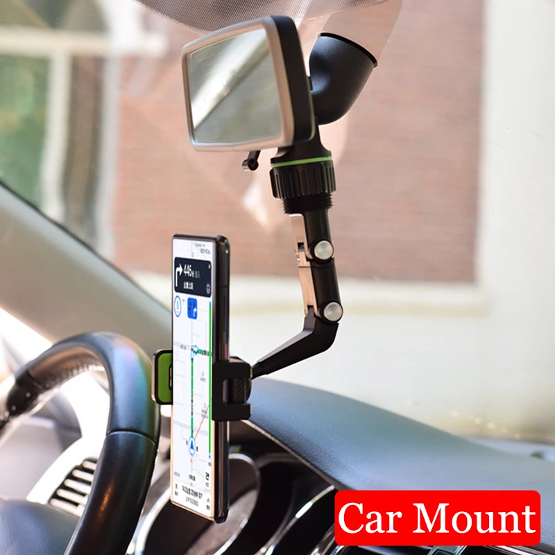 

Universal Mobile Phone Holder GPS Car Rearview Mirror Seat Hanging Clip for Smartphone