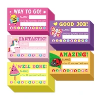 cartoon unicorn cards for children office educational supplies 10 50pcs encouragement motivational cards cute animals punch card