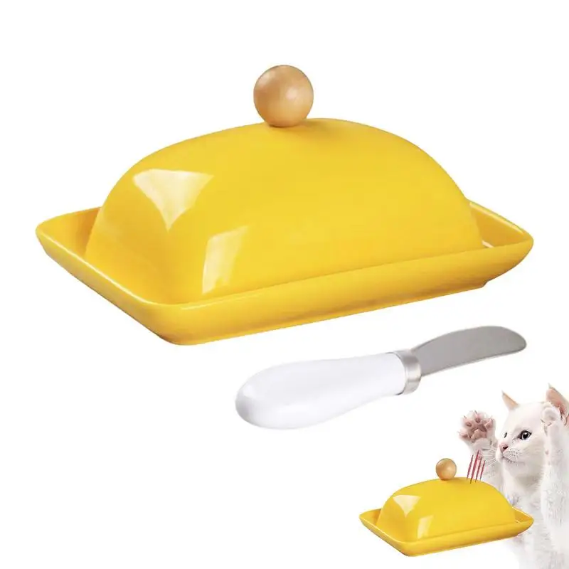 

Sealing Butter Dish Porcelain Butter Container Ceramic Simple Butter Holder With Cover Sealable And Simple For Cheese With Lid