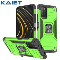 kaiet shockproof phone case for xiaomi poco x3 x3nfc m3 magnetic ring car stand armor protective cover for poco f3 m3pro 5g
