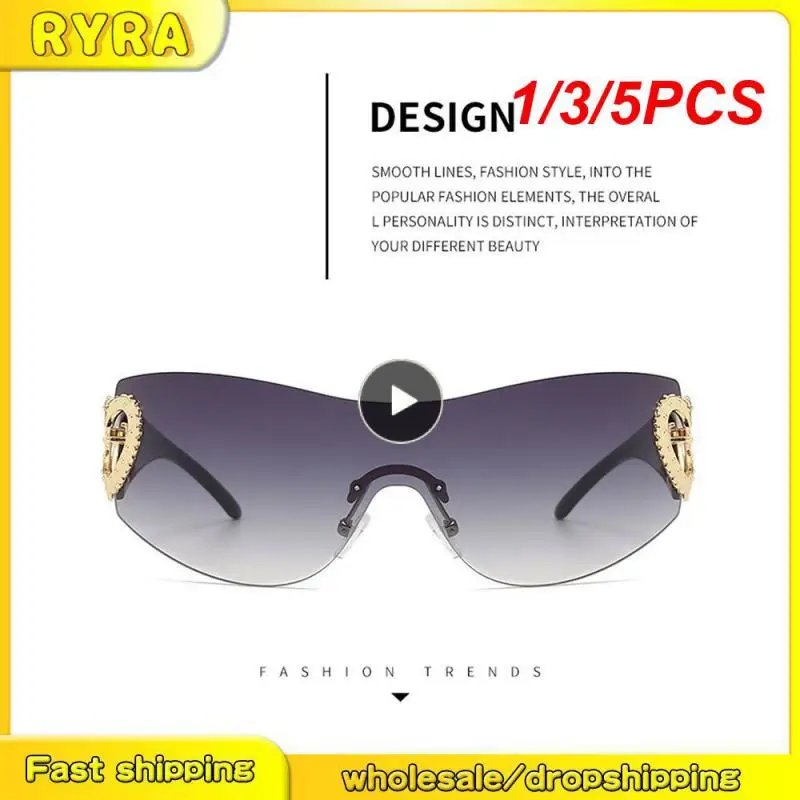 

1/3/5PCS Ins Hot Rimless Y2k Sunglasses Women Men Fashion Punk Piece Sun Glasses Men's Shades Sports Goggles UV400