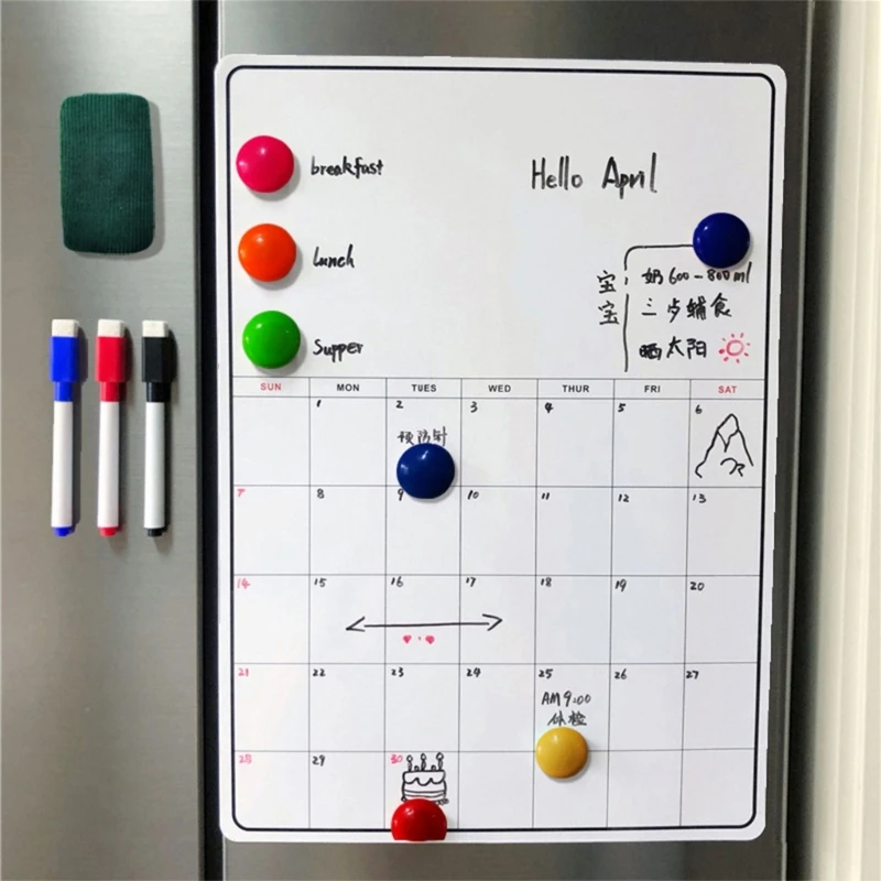

Calendar Planner Schedule Weekly Refrigerator Sticker Decal for Home Bedroom Dormitory Fridge Decoration