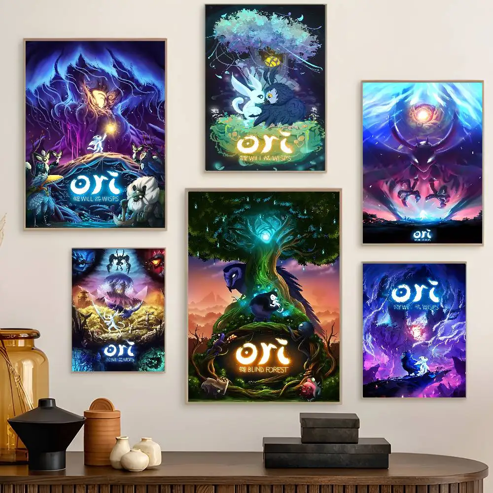 Фото 3D Горизонтальные постеры O-Ori Game Movie, ретро-наклейки из крафт-бумаги, DIY декор для комнаты, бара, кафе, эстетичное искусство, настенная живопись №1
