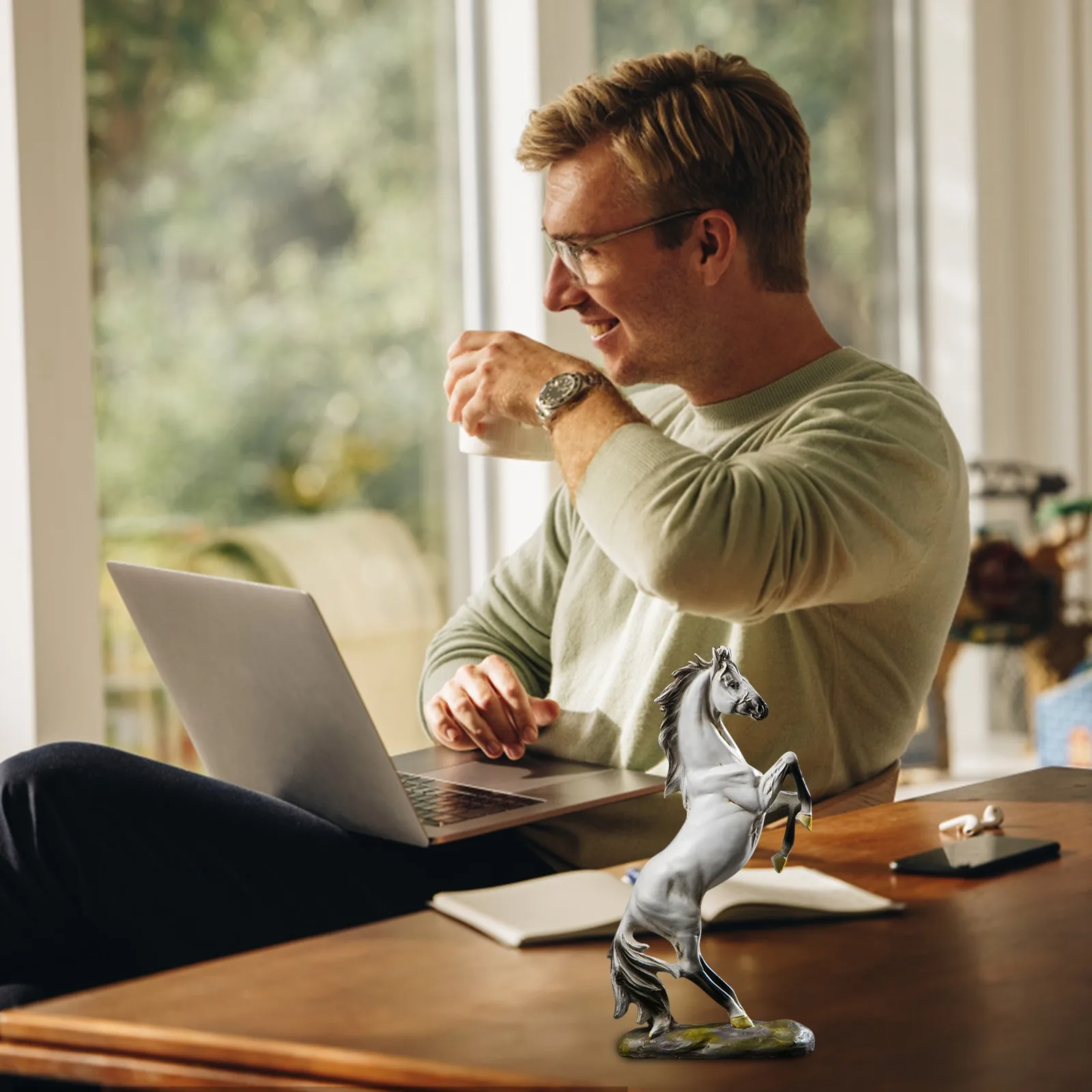 

Мятные украшения для рождественской елки, статуя лошади из смолы, статуэтка для украшения дома, статуэтка для украшения лошади, подарок