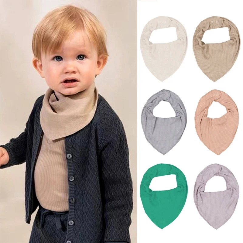 

Baby Feeding Drool Bib Saliva Towel Triangle Scarf Bandana Soft Cotton Bib Adjustable Snap Button Burp Cloth for Newborn Toddler