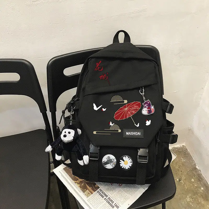 Chinese TV Series TGCF Tian Guan Ci Fu Xie Lian Hua Cheng Cute Cartoon Handbag Black White Backpack School Bag