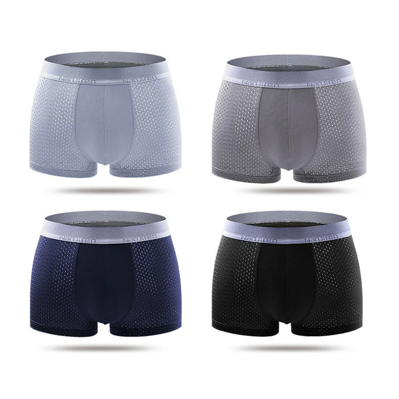 Ice Silk Men Underwear Boxer Bamboo Ventilate Mesh Boxer Shorts Cool Men's Underpants  Super Breathable Sexy Slim Man Panties