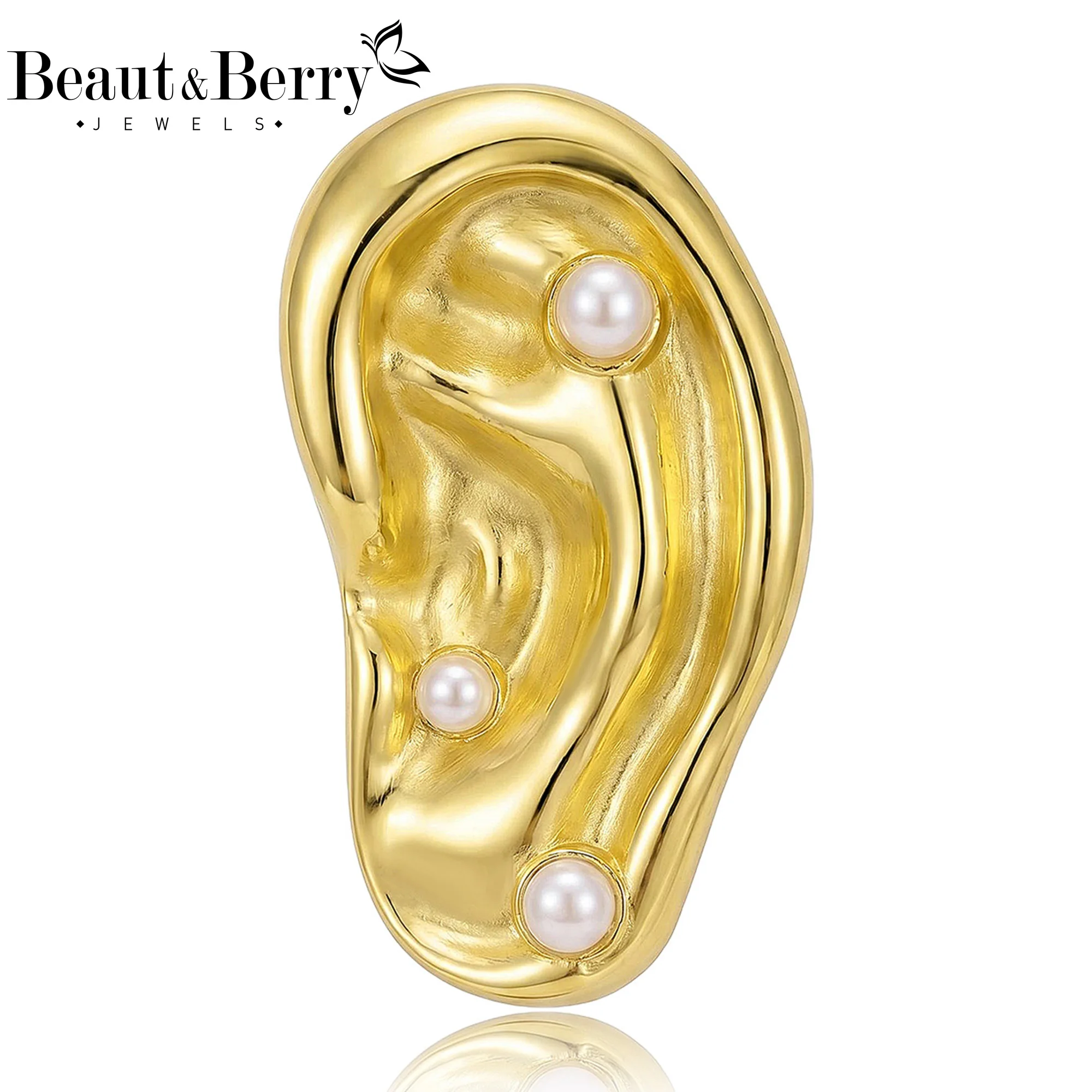 Фото Модные глянцевые жемчужные броши Beaut&Berry для женщин и мужчин, броши в форме человеческих органов, повседневные украшения для вечеринок, аксессуары, подарки, декор №1