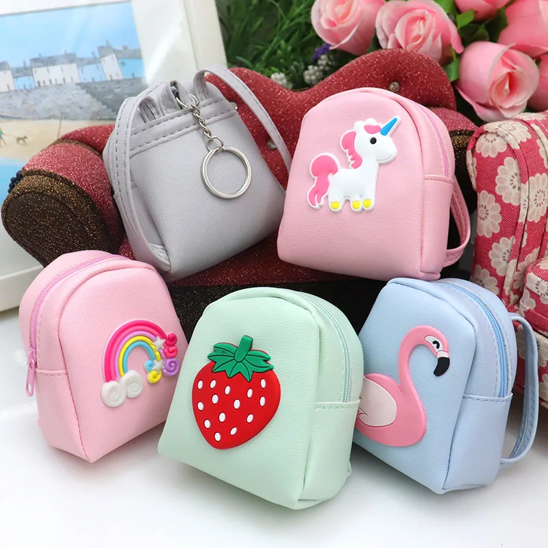 

Children's Mini Handbags Baby Girls PU Leather Small Bags Cute Cartoon Annimals Kids Coin Purse Wallet Money Bag