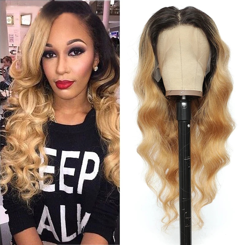 

13x4 Ombre Lace Front Human Hair Wigs Brazilian Body Wave Human Hair Wigs For Black Women 150% Density Lace Wig GOODHAIR