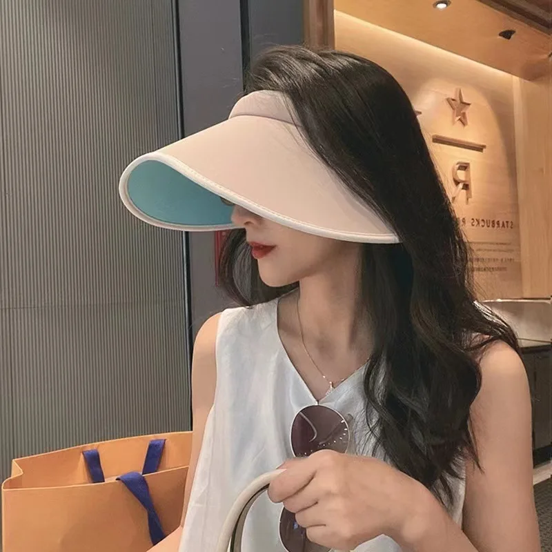 

Summer New Fashion Wave Sunscreen Hat Female Sunhat Outdoor Air Top Sun Visor Playa Beach Vacation Women Hiking Sunshade Hats
