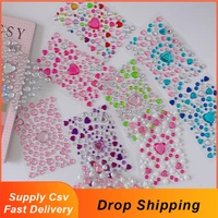 heart shape simulation diamond sticker handbook decor cute journal stationery acrylic crystal hand account sticker art supplies