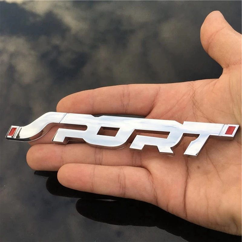 2X SPORT Logo Emblem Car Trunk Fender Badge 3D Sticker Metal Decal Accessory Silver |
