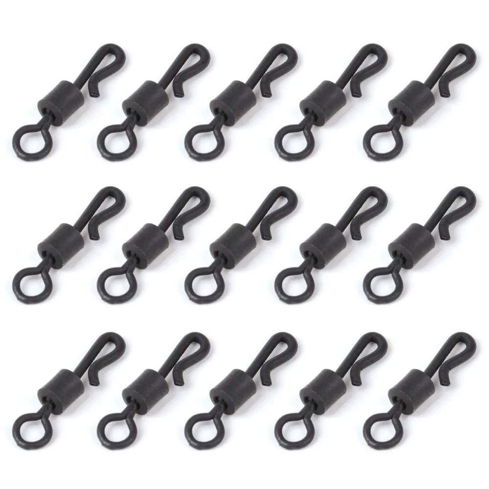 

100pcs Quick Change Swivels for Carp Fishing Q-Shaped Solid Ring Rig Link Bait Snaps Lure Connector Fishing Terminal Tackle