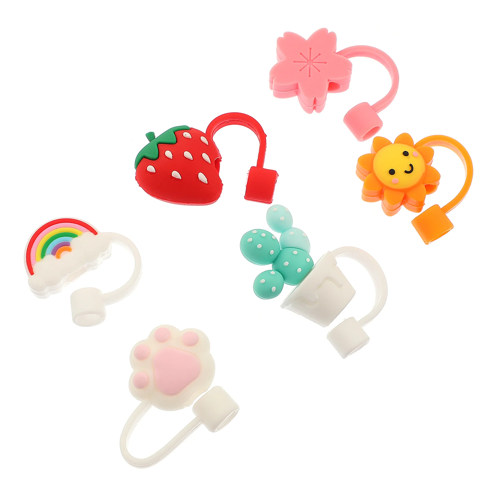 

Straw Covers Cover Silicone Cap Tips Straws Caps Reusable Drinking Plugs Toppers Protector Topper Tip Lids Tumblers Plug Cute