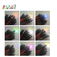 10pcs 5mm 3v dc straw hat led light set pre wired wired led red yellow blue green white orange purple pink warm white lamp