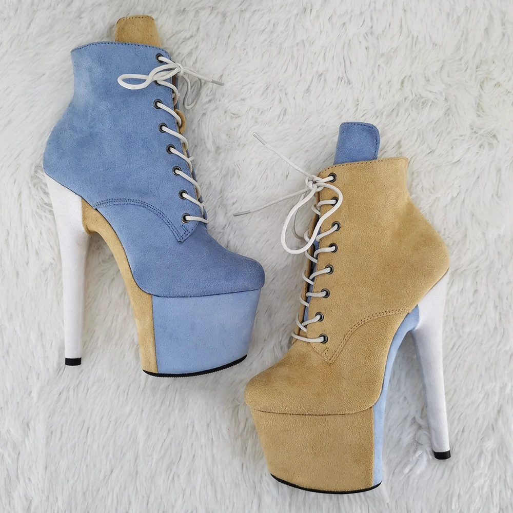 Leecabe 17CM/7inches Pole dancing shoes High Heel platform Boots Pole Dance boot