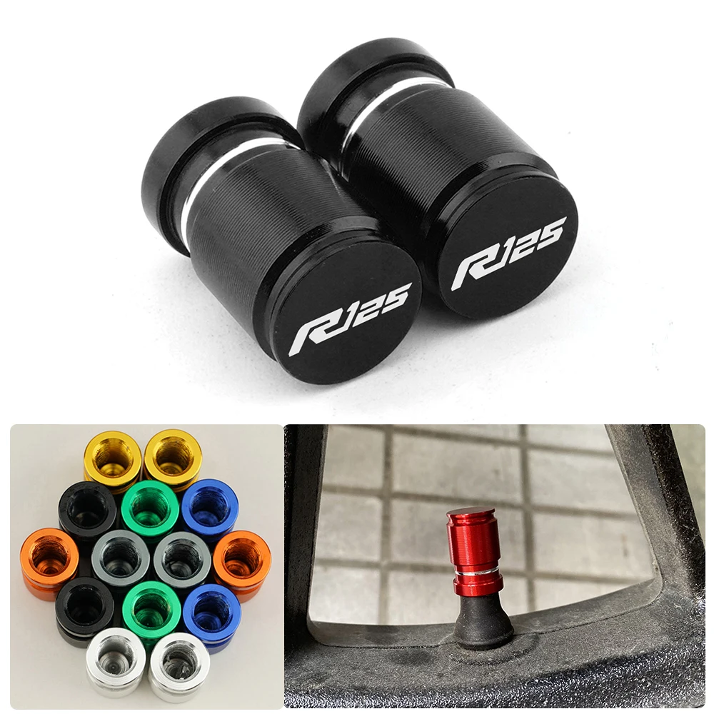 

Логотип R125 для Yamaha YZF R3 R25 R6 R1 R125 250 2013-2022 Мотоциклетные аксессуары высшего класса CNC герметичные колпачки для клапанов шин