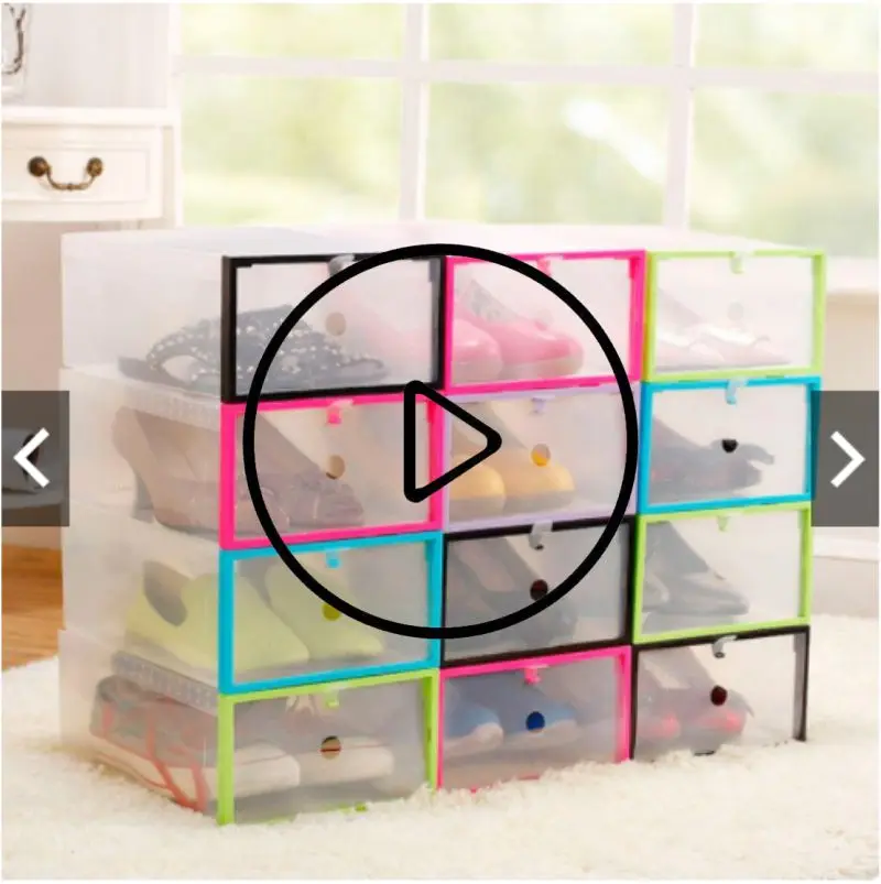 

Прозрачная коробка для хранения обуви, пластиковый утолщенный складной пыленепроницаемый ящик для хранения обуви