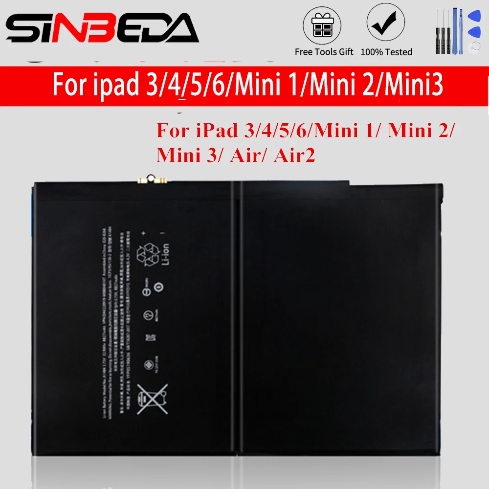 

Tablet Battery For iPad 5 Air 1 A1474 A1475 A1893 For iPad 6 Air 2 A1566 A1567 1 Mini 2 3 4 Pro 9.7 10.5 12.9 Battery