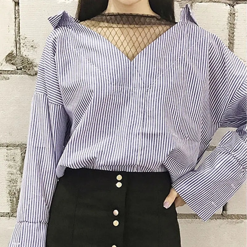 Женская рубашка из хлопка и полиэстера