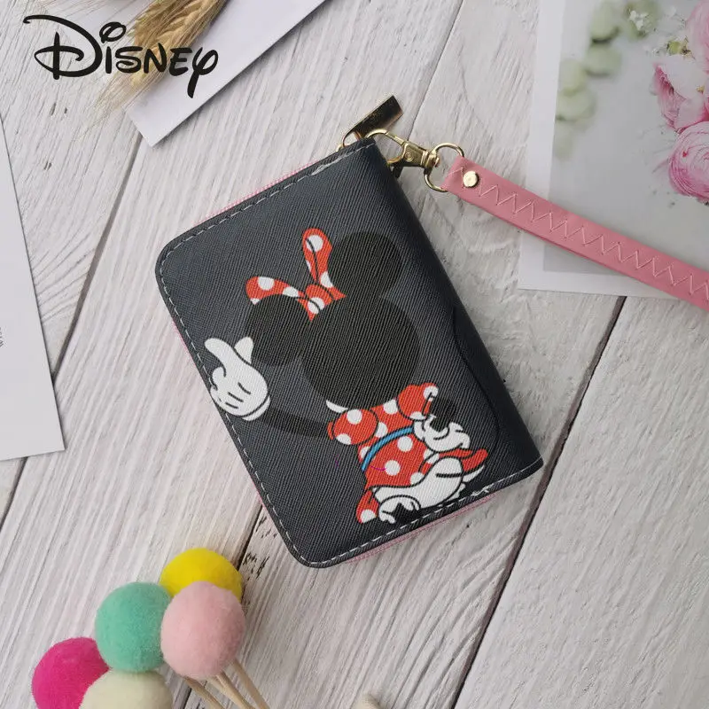 

Новый роскошный женский кошелек Disney с Минни, короткий студенческий милый клатч для мелочи с мультяшным рисунком, маленький свежий миниатюр...