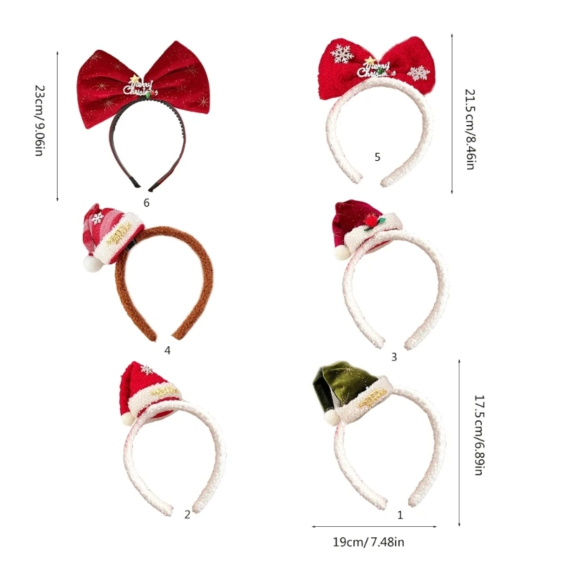 Банты Снежинка Повязка на голову Шляпы Санта-Клауса Обруч для волос