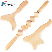 1 set wood therapy massage tools muscle roller stick wooden gua sha board anti cellulite massager lymphatic wood therapy tool