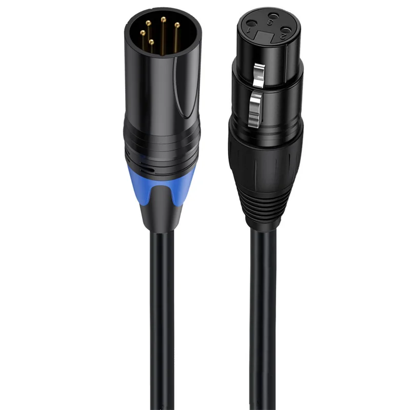 XLR Male 3 Pin к Female 5 5-контактный аудиокабель для микрофона DMX Stage светильник