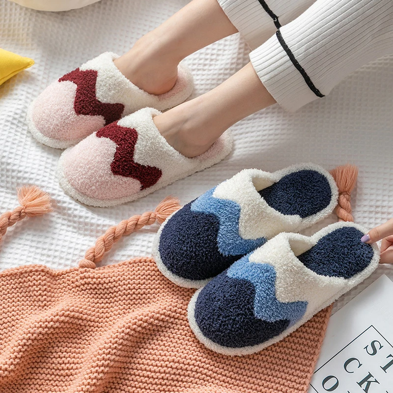 

Зимние домашние тапочки для мужчин и женщин, домашняя хлопковая обувь, парные теплые плюшевые тапочки для спальни, унисекс пушистые Нескользящие домашние шлепанцы