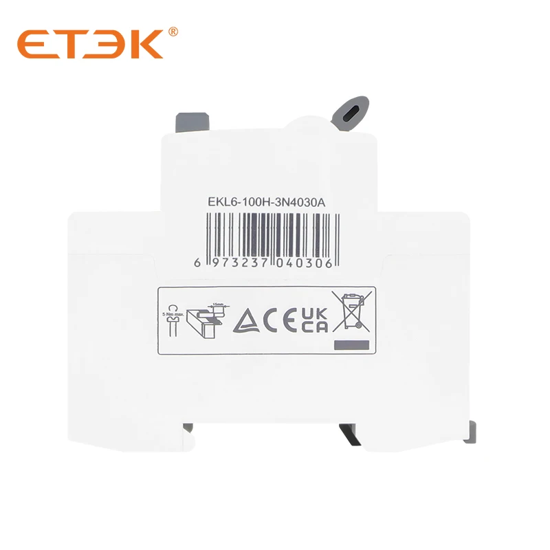 ETEK EKL6 30ma RCD RCCB 2-полюсный тип A 10KA 3P + N 4P 25A постоянный ток 230 В электромеханический