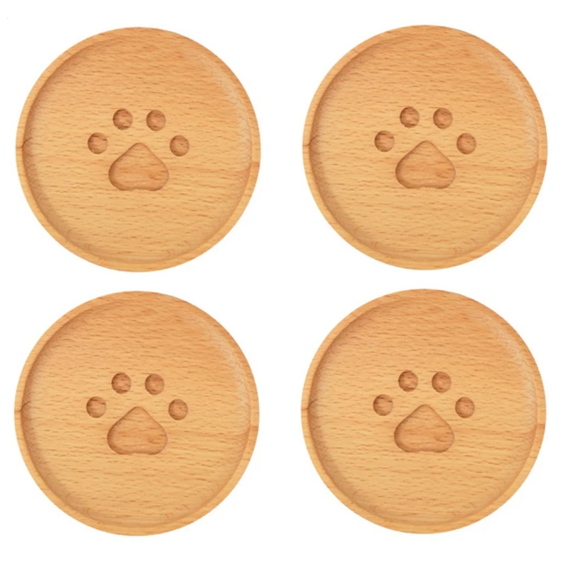 

Japanese Creative Wooden Cute Bear Coaster Beech Wood Mug Teacup Coffee Cup Insulation Pad Non-Slip Coaster