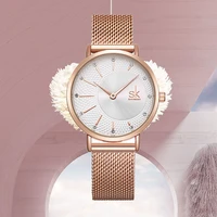 original shengke watch women mesh stainless steel strap watchwrist relogio femenino japan movement watches lady reloj mujer 2022