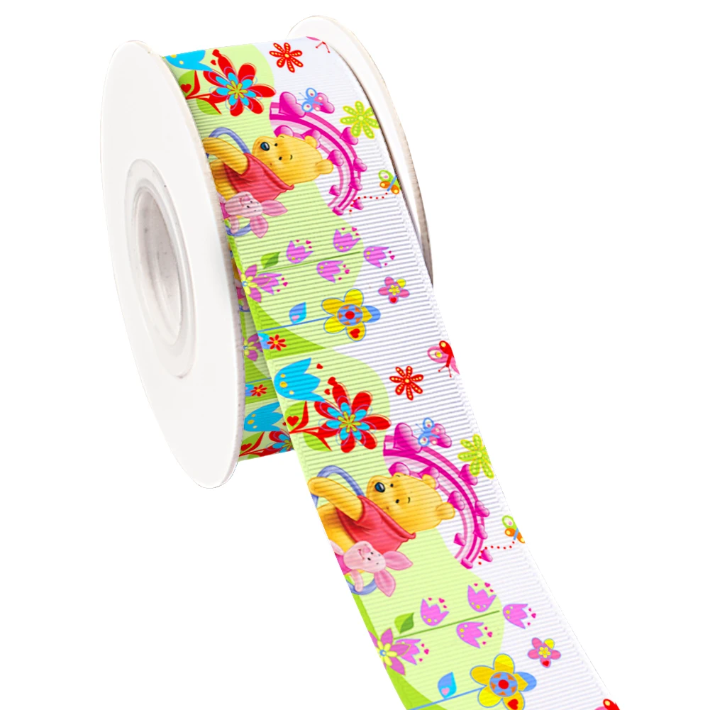 

Christmas Disney Winnie Pooh 25MM 38MM 10yards Satin Ribbon Grosgrain Ribbon For Hair Bows DIY Handmade Materials